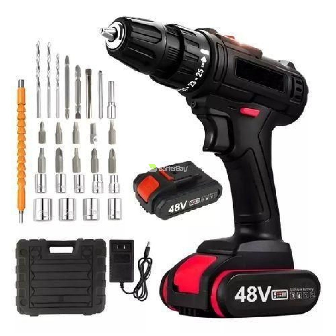 Cordless Drill Set, Electric Power Drill With Battery And Charger,3/8